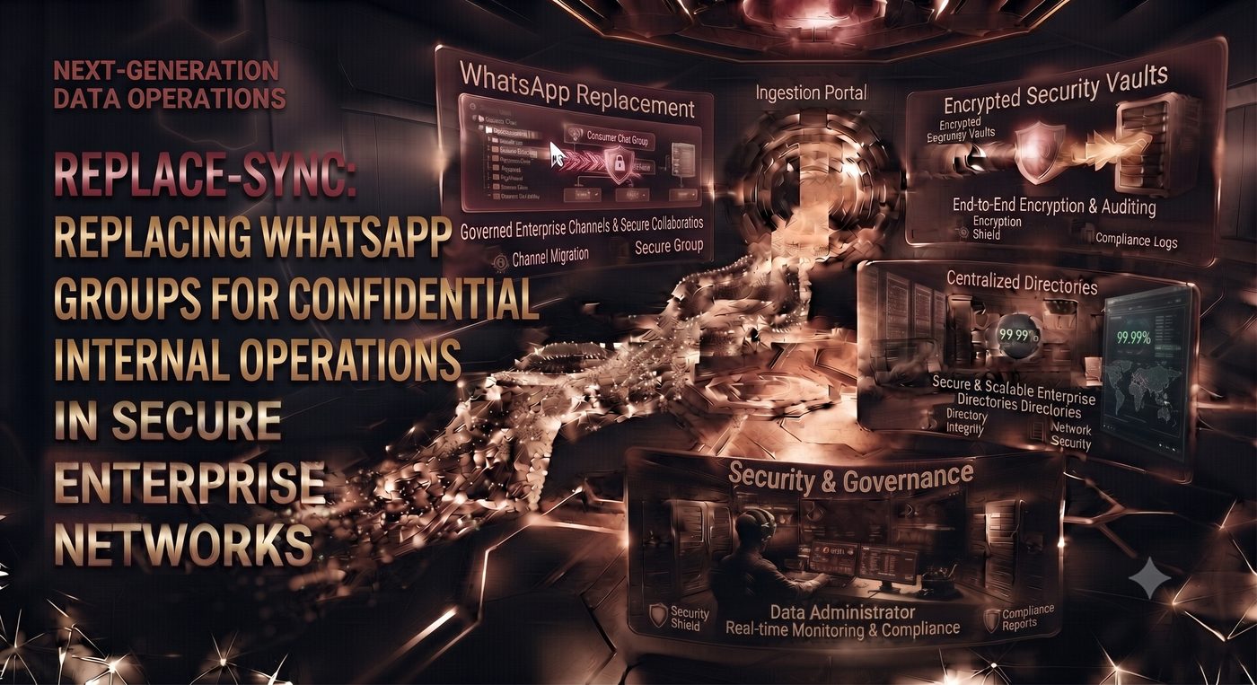 Replace-Sync: Replacing WhatsApp Groups for Confidential Internal Operations in Secure Enterprise Networks